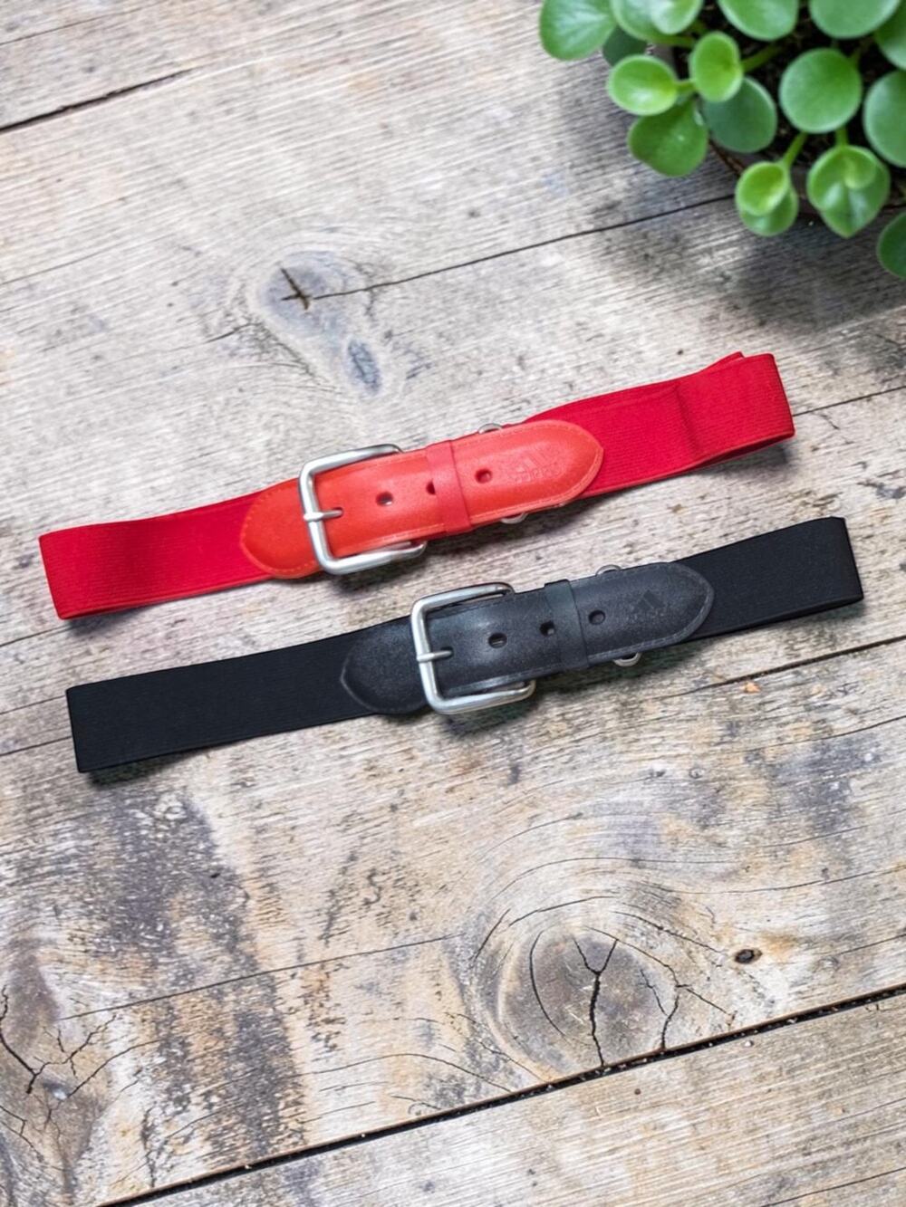 Adidas Belt Bundle Lot Red And Black Adjustable  Stretchy M/L